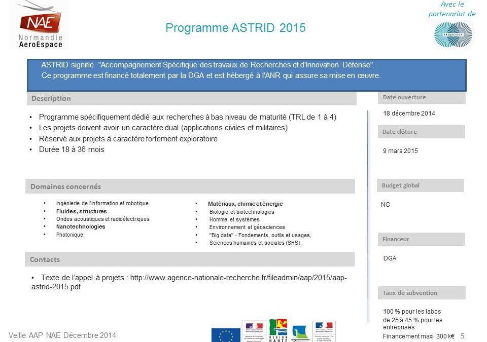 Programe ASTRID 2015