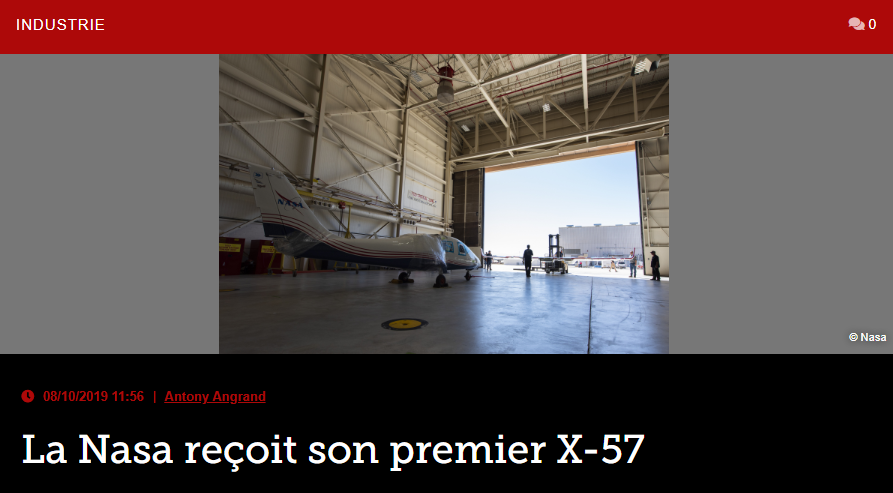 La Nasa reçoit son premier X-57