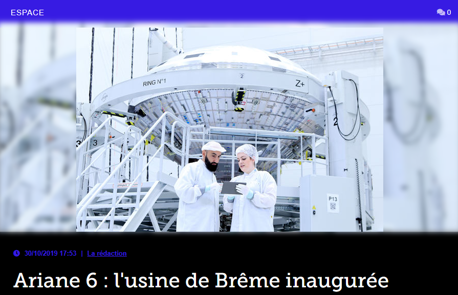 Ariane 6 : l&rsquo;usine de Brême inaugurée