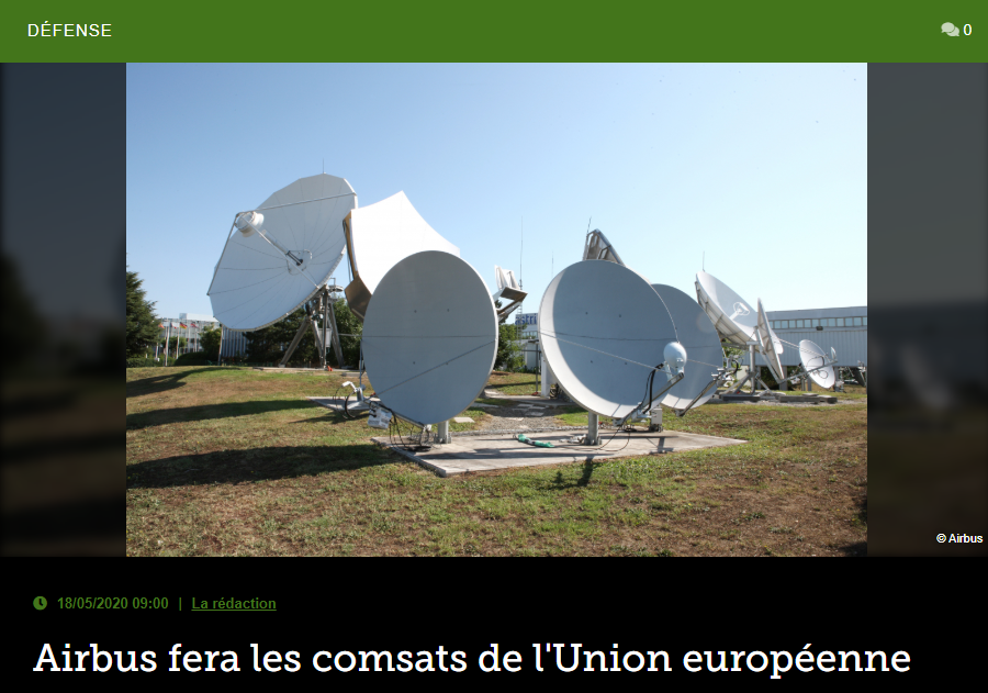 Airbus fera les comsats de l&rsquo;Union européenne