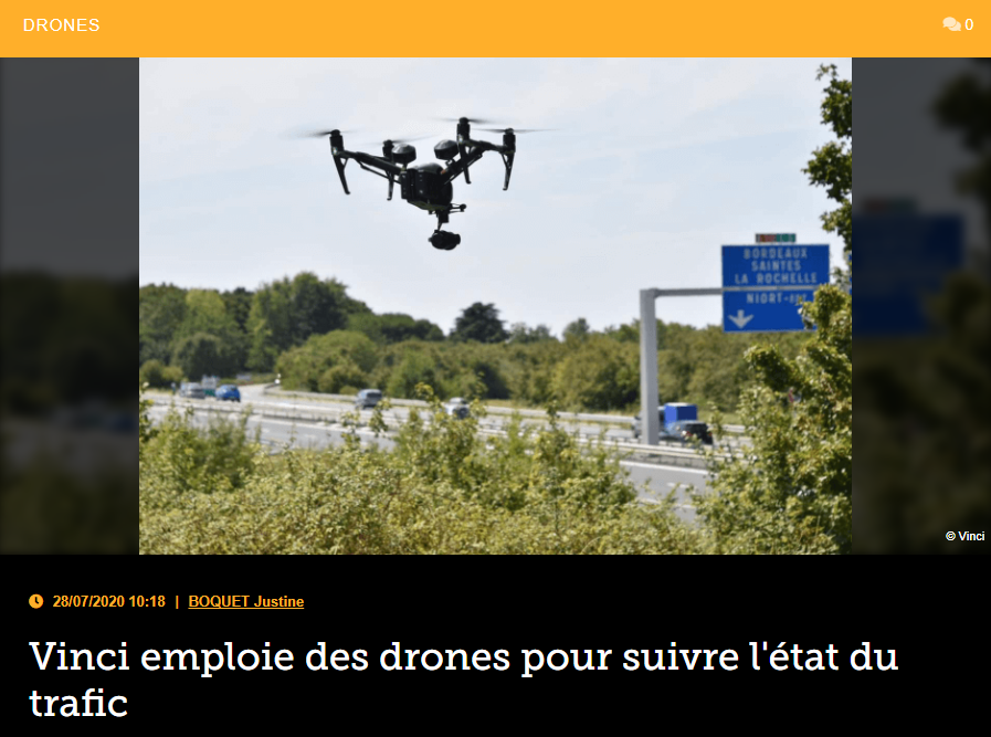 Vinci emploie des drones pour suivre l&rsquo;état du trafic