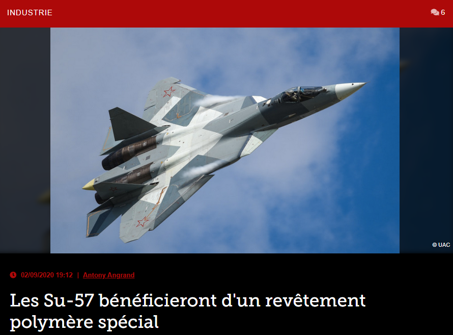 Les Su-57 bénéficieront d&rsquo;un revêtement polymère spécial