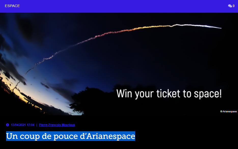 Un coup de pouce d’Arianespace