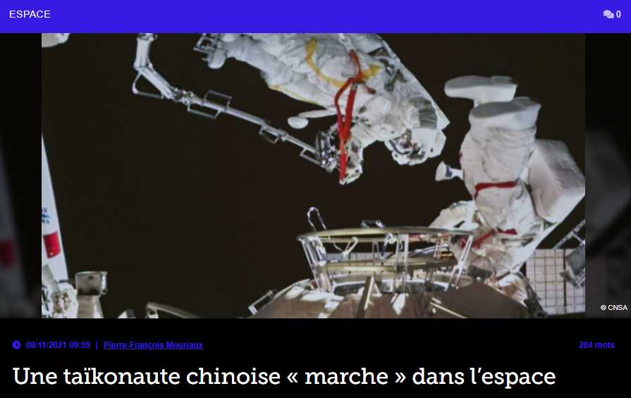 Une taïkonaute chinoise « marche » dans l’espace