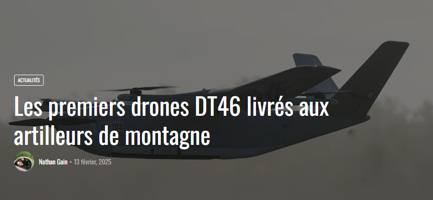 Les premiers drones DT46 livrés aux artilleurs de montagne